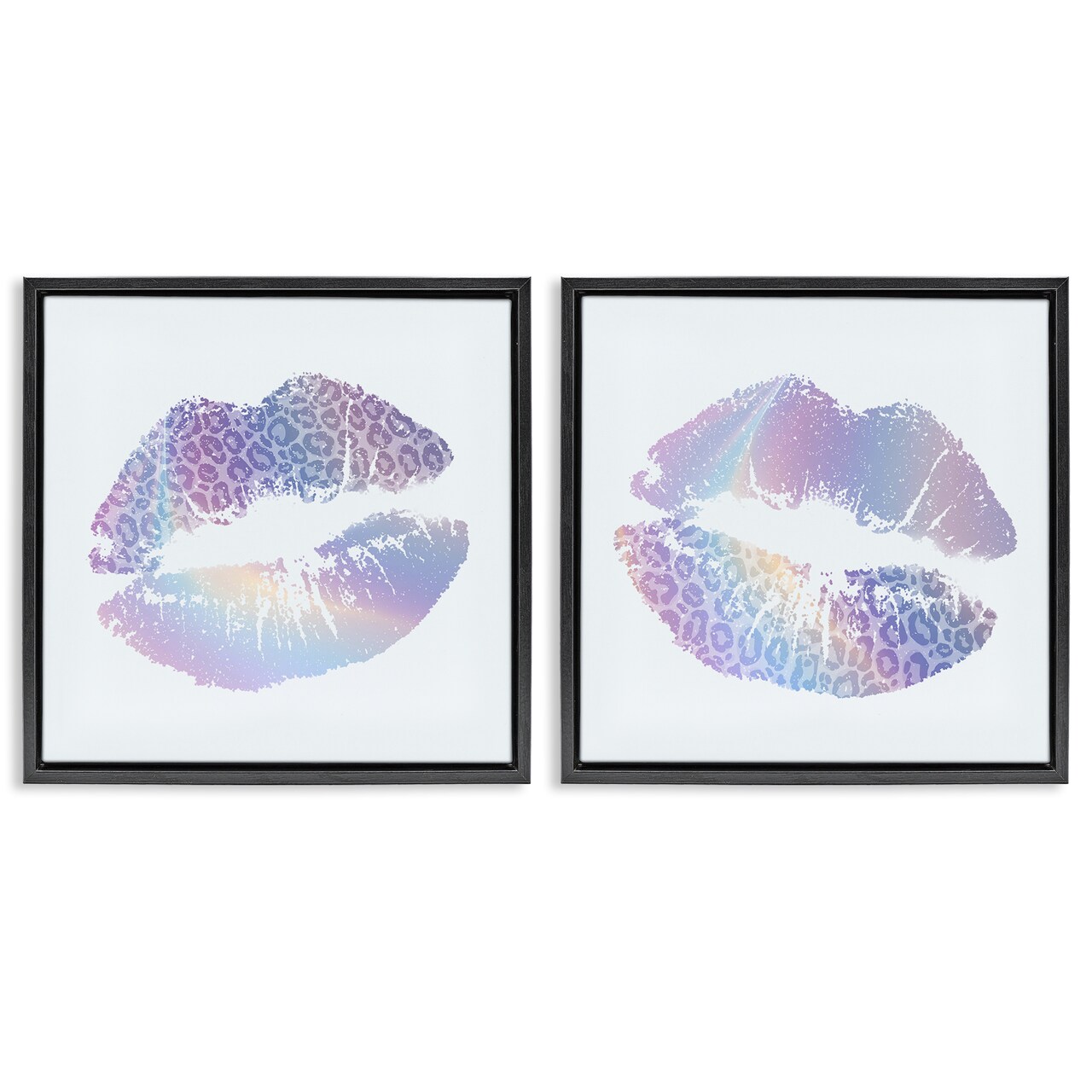 Stupell Industries Glam Leopard Pattern Lipstick 2pc Floating Frame Set Design by Kim Allen